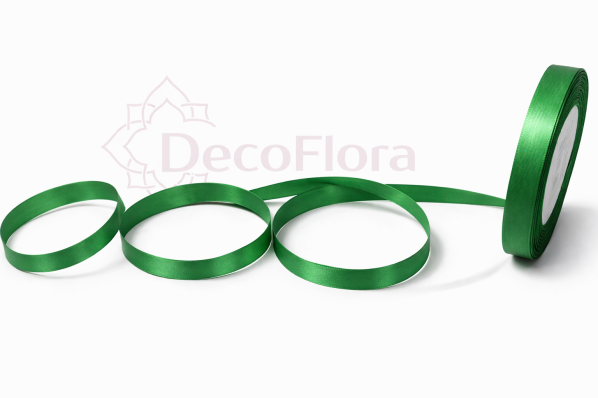 Лента атласная 1,5cm*25ярд - 019 - зелёная